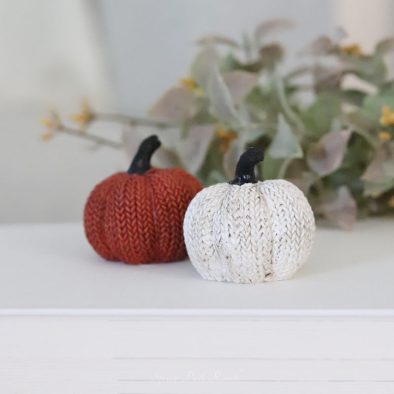 Resin Mini Knit Pumpkin