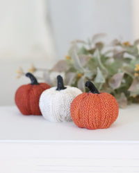Resin Mini Knit Pumpkin
