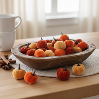 Bag of Mini Velvet Orange and Yellow Pumpkins