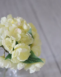 Mini Yellow Cherry Blossom Bouquet in Glass Vase With Faux Water