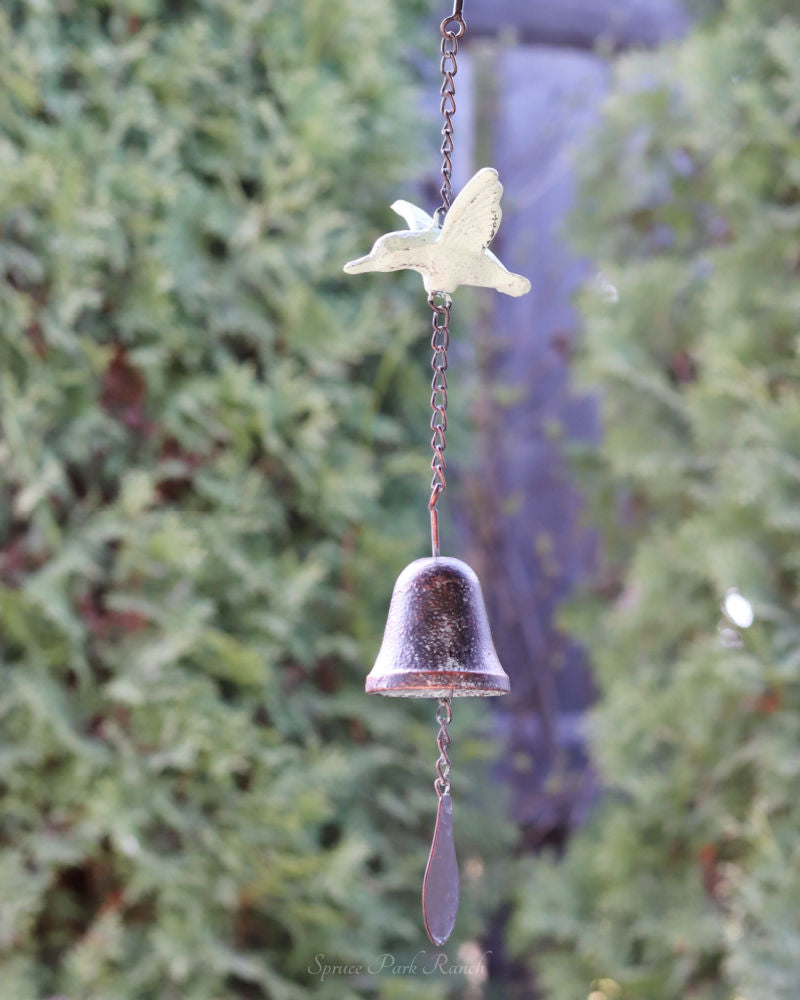 Cast Iron Hummingbird Bell Wind Chime