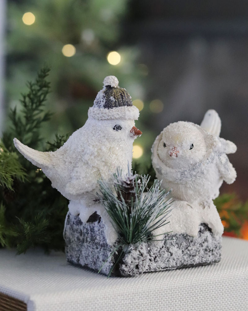 Motion Sensor Resin Winter Birds with Sound