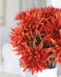 Mum Stem Orange Real Touch Large Bloom 26"