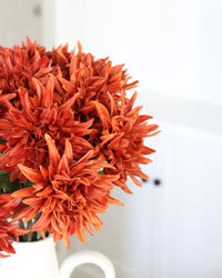 Mum Stem Orange Real Touch Large Bloom 26"