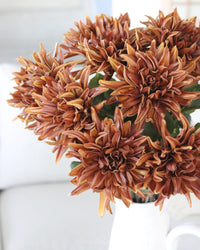 Mum Stem Brown Real Touch Large Bloom 26"