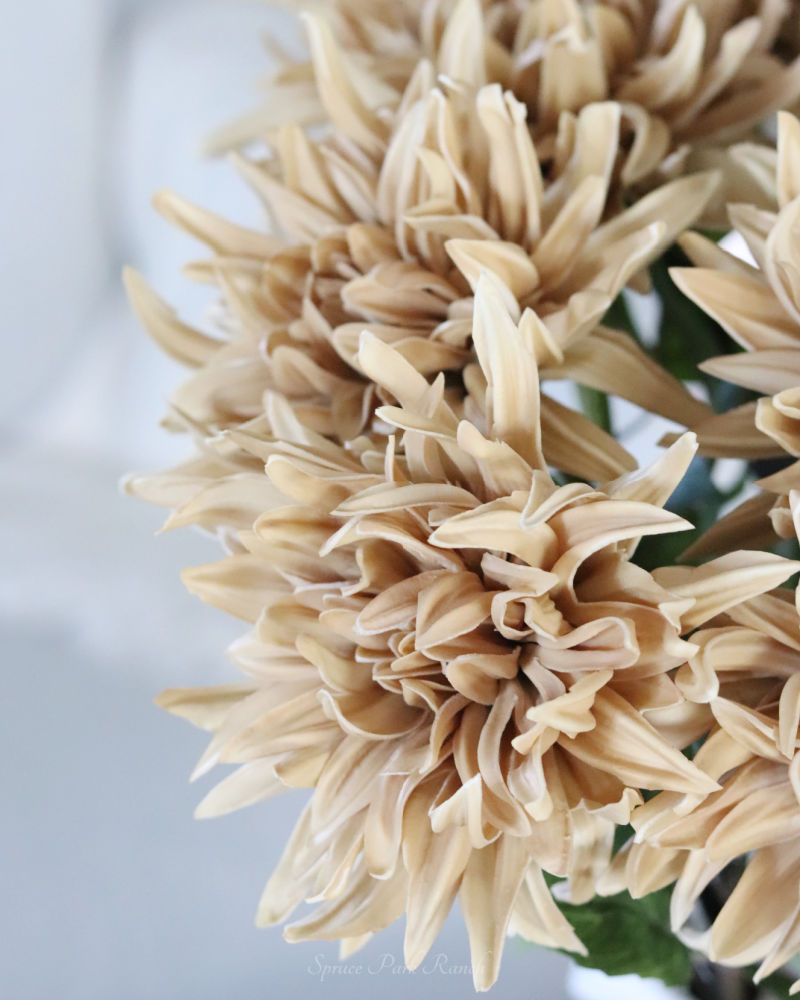 Mum Stem Tan Real Touch Large Bloom 26"