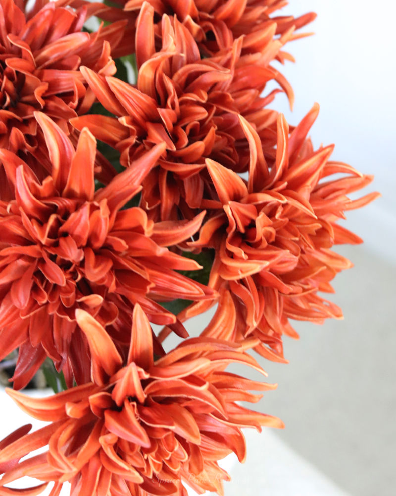 Mum Stem Orange Real Touch Large Bloom 26"