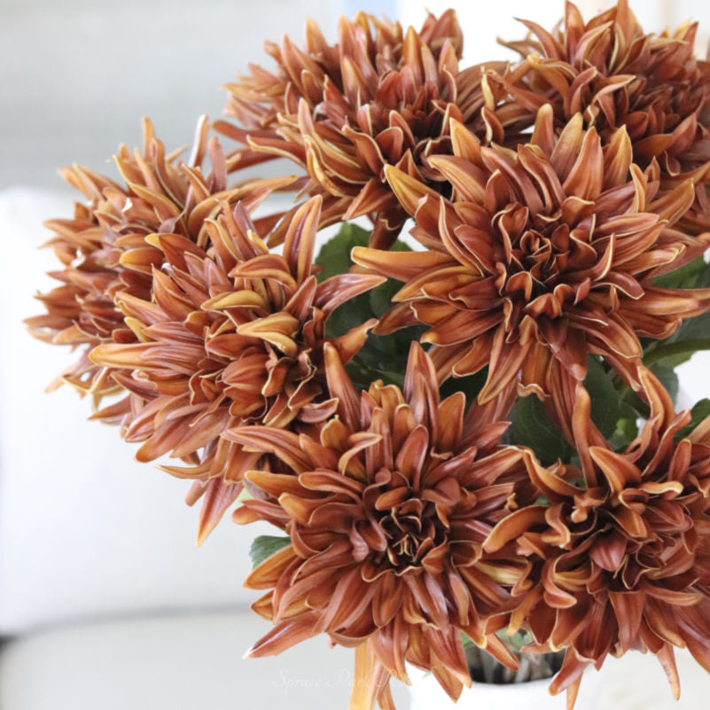 Mum Stem Brown Real Touch Large Bloom 26"
