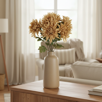 Mum Stem Tan Real Touch Large Bloom 26"