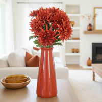 Mum Stem Orange Real Touch Large Bloom 26"