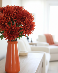 Mum Stem Orange Real Touch Large Bloom 26"