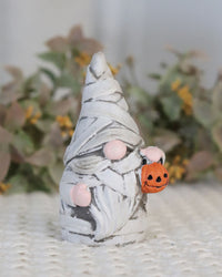 Mummy Gnome With Pumpkin
