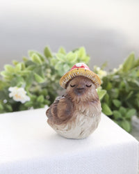 Mushroom Hat Resin Bird