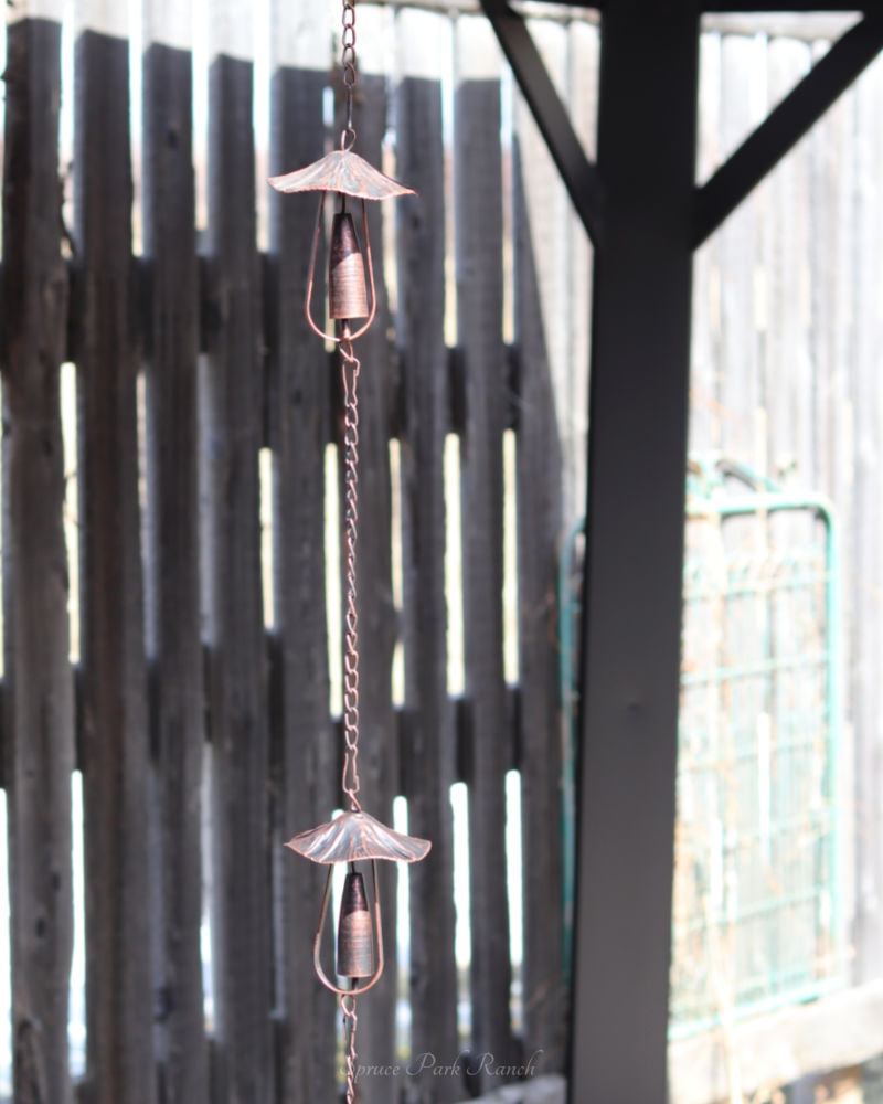 Metal Mushroom Rain Chain 102"L