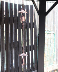 Metal Mushroom Rain Chain 102"L