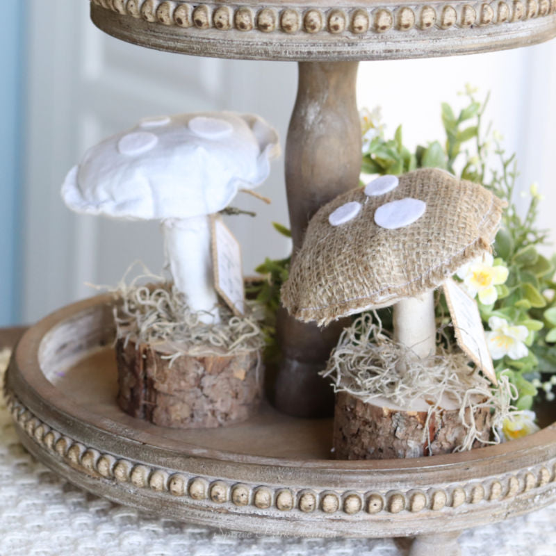 Fabric Mushroom on Log