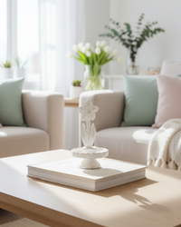 Distressed Wooden Narcissus on Block 7"H