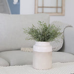 Natural and White Glazed Vase
