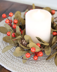 Orange Berry and Green Leaf Greenery Collection