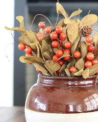 Orange Berry and Green Leaf Greenery Collection