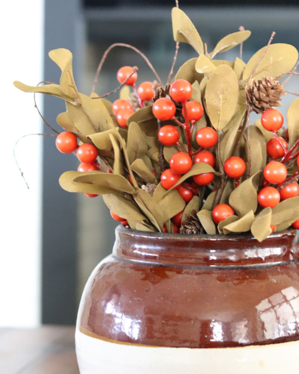 Orange Berry and Green Leaf Greenery Collection