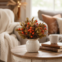 Orange Berry and Green Leaf Greenery Collection
