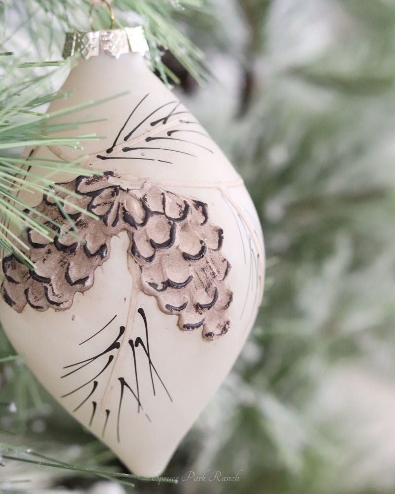 Pinecone Woodland Glass Ornament