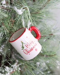 Ceramic Holiday Mug Ornament