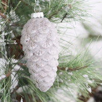 Frosted Pinecone Glass Ornament
