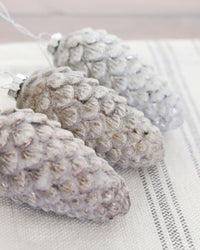 Frosted Pinecone Glass Ornament