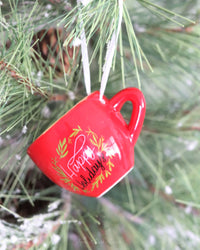 Ceramic Holiday Mug Ornament