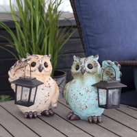 Chubby Resin Owl With Solar Lantern