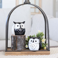 Black and White Porcelain Owl