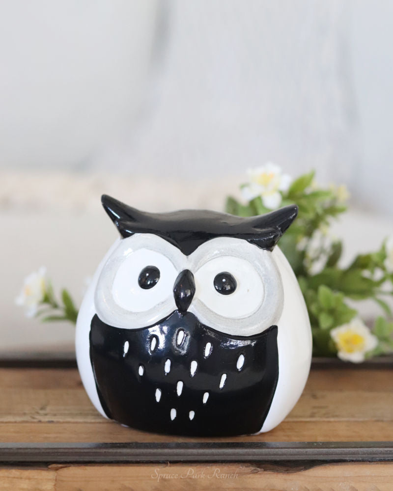 Black and White Porcelain Owl