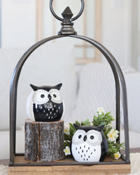 Black and White Porcelain Owl