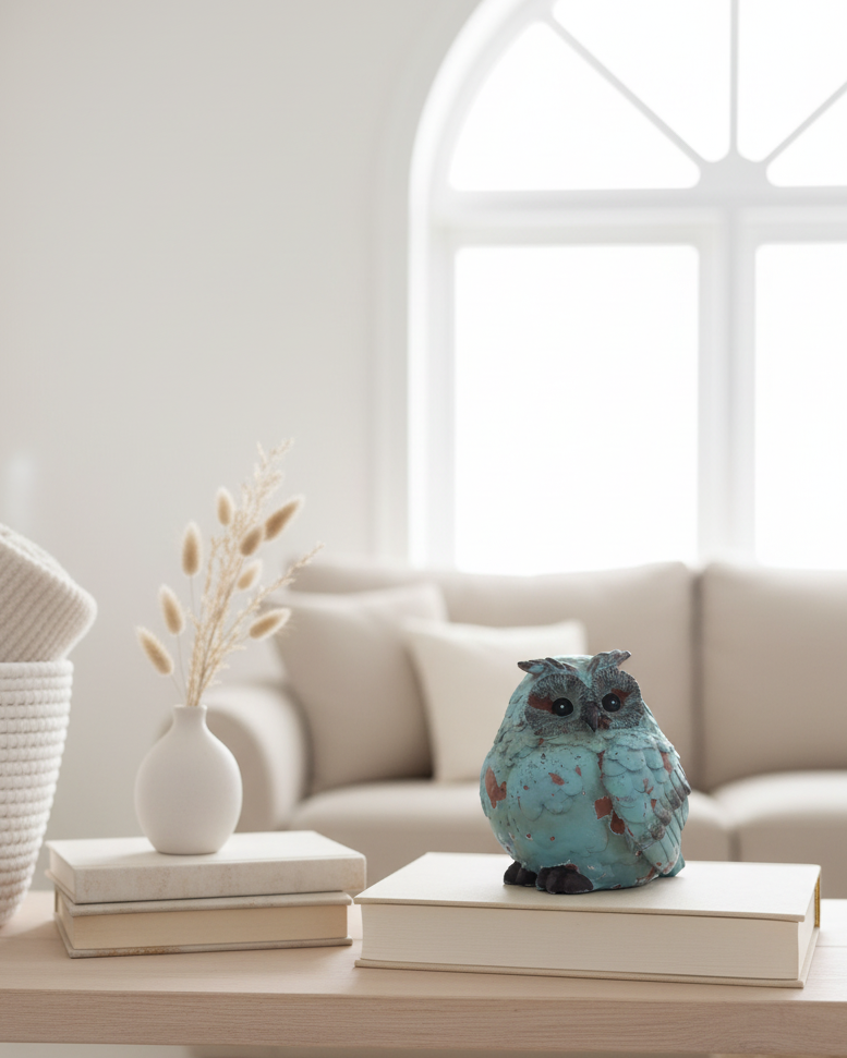 Chubby Resin Owl Figurine