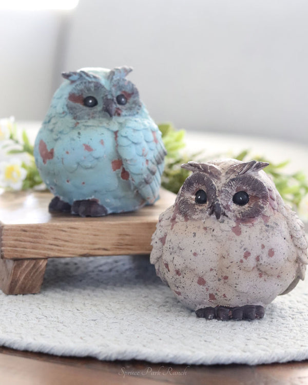 Chubby Resin Owl Figurine