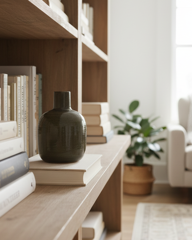 Brown Narrow Neck Porcelain Vase