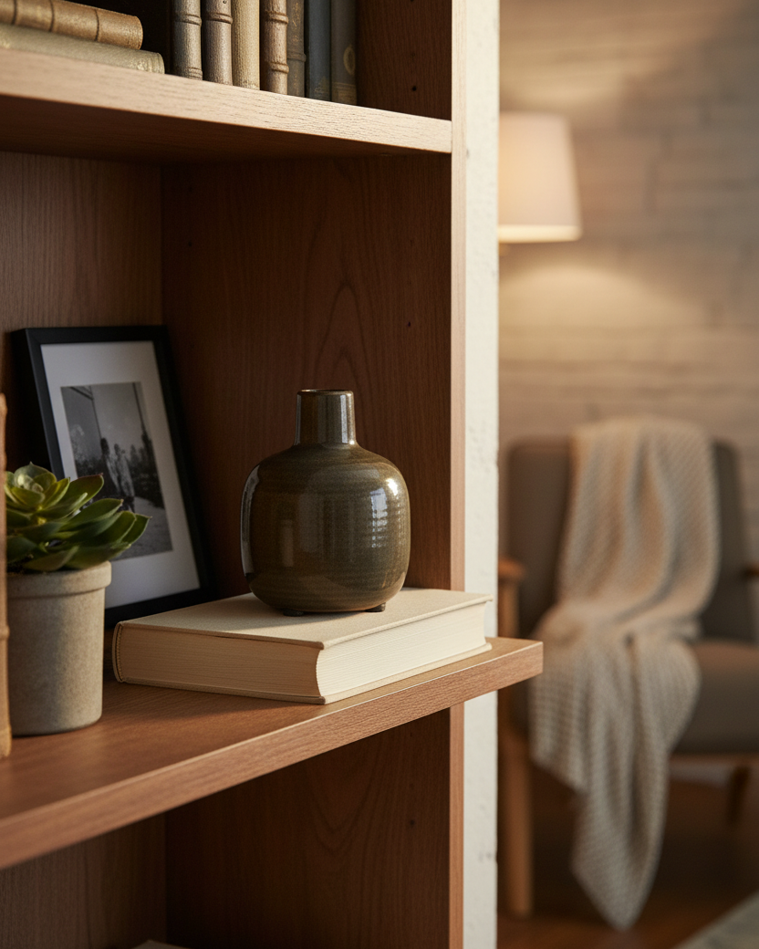 Brown Narrow Neck Porcelain Vase