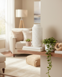 White Embossed Porcelain Vase