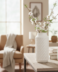 White Embossed Porcelain Vase