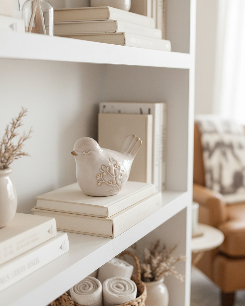 Flower Branch Porcelain Bird