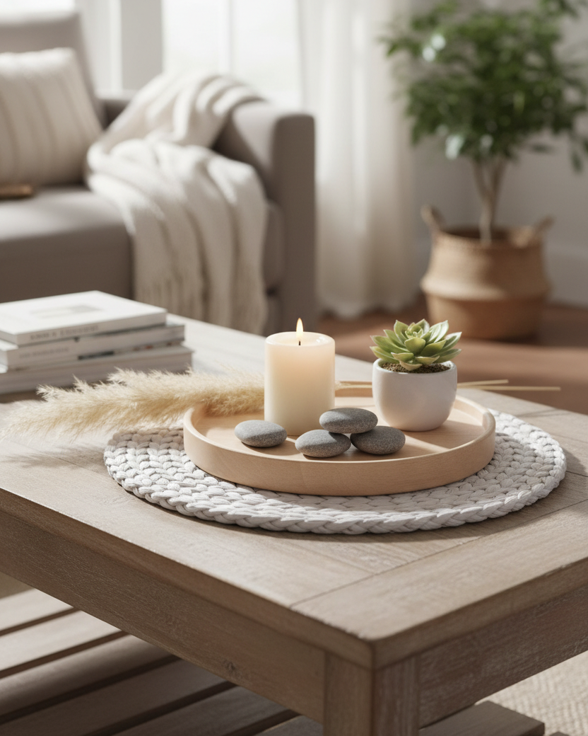 Palma Woven Placemat Round White
