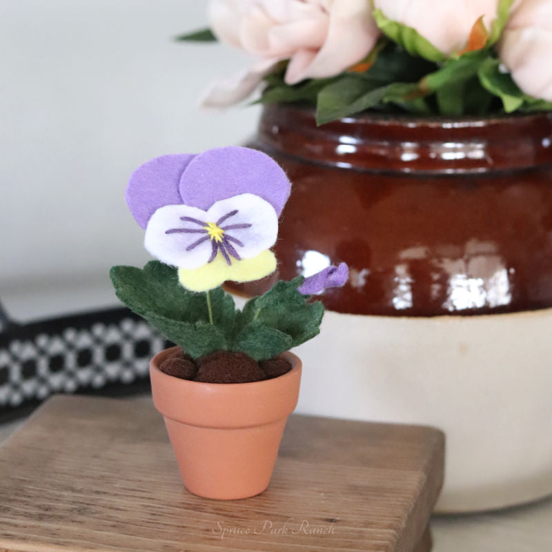 Mini Pansy Felt Forever Flower