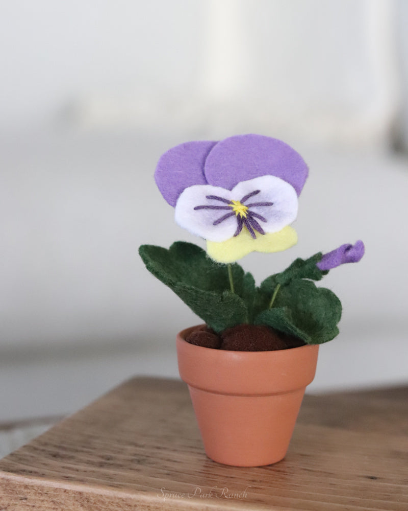 Mini Pansy Felt Forever Flower