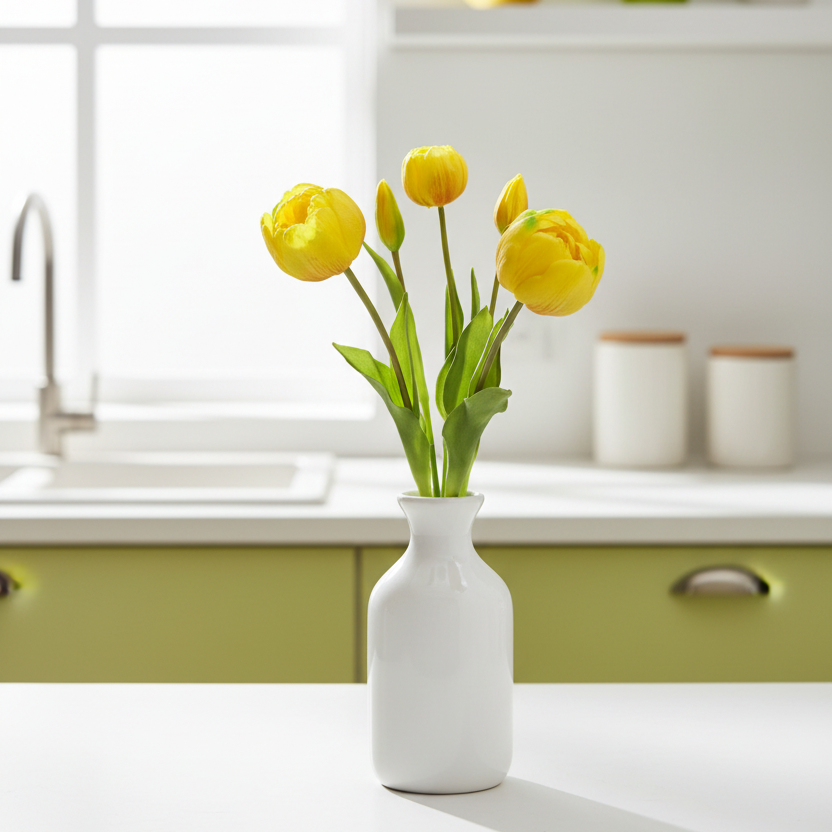 Peony and Tulip Bundle Yellow Real Touch 18"