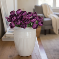 Peony and Tulip Bundle Purple Real Touch 18"