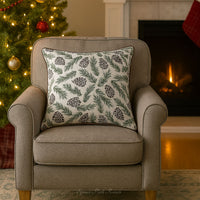 Pinecone Print Cotton Throw Pillow