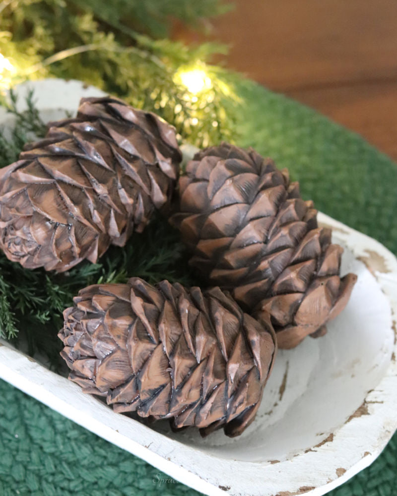 Brown Resin Pinecone