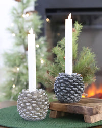 Pinecone Taper Candle Holder Large